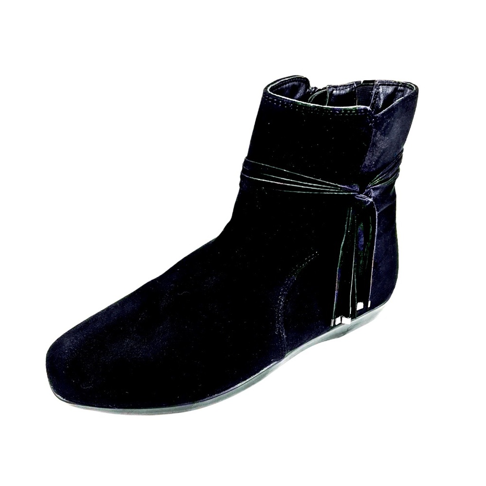 Comfort View Womans Black Faux Suede Ankle Boots Size 8W